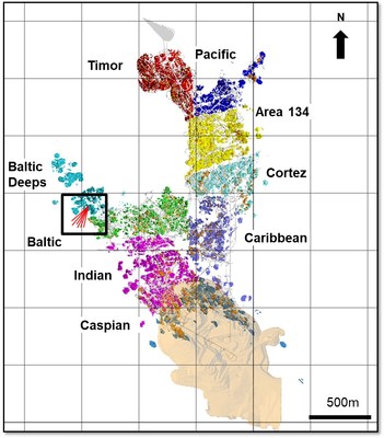 Figure 1: Mineralized Zones (Plan View) (CNW Group/Superior Gold)