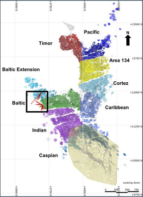 Figure 1: Mineralized Zones at Plutonic Underground with Q3, 2021 Drill Hole Locations (Plan View) (CNW Group/Superior Gold)