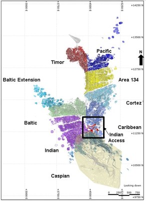 Figure 1: Mineralized Zones at Plutonic Underground with (Plan View) (CNW Group/Superior Gold) Figure 1: Mineralized Zones at Plutonic Underground with (Plan View) (CNW Group/Superior Gold)