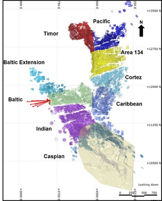 Figure 1: Mineralized Zones at Plutonic Underground with Q4, 2021 Drill Hole Locations (Plan View) (CNW Group/Superior Gold)